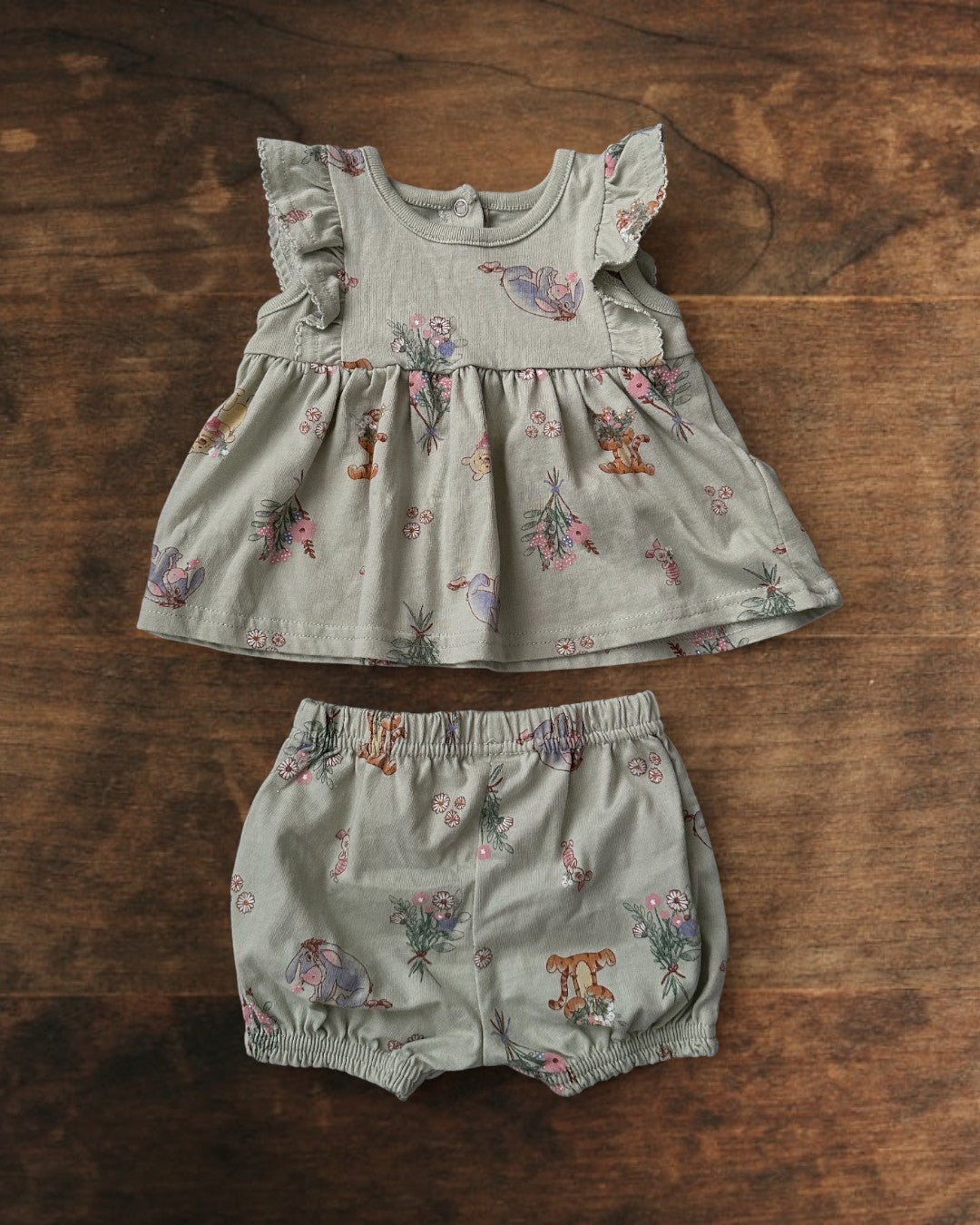 (3M) Disney Baby Winnie the Pooh Top & Bloomers Matching Set