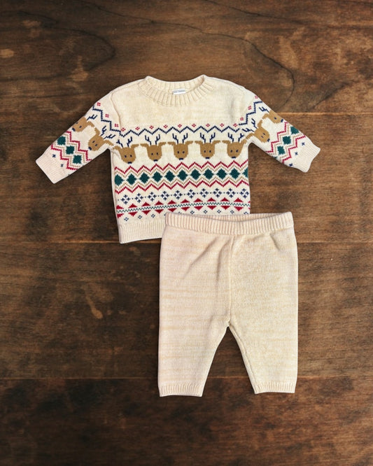 (3M) Carter's Baby Cotton Fair Isle 2-Piece Set