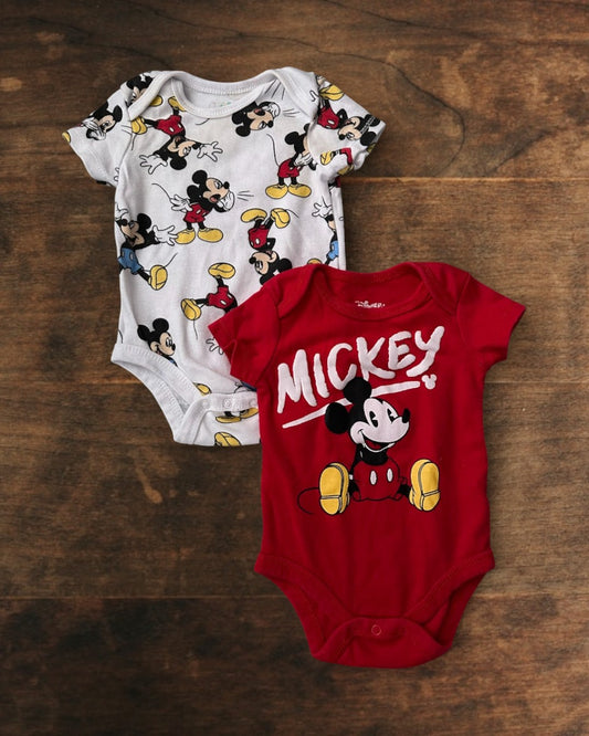 (3M) Disney Baby Mickey Mouse Onesie 2-Pack