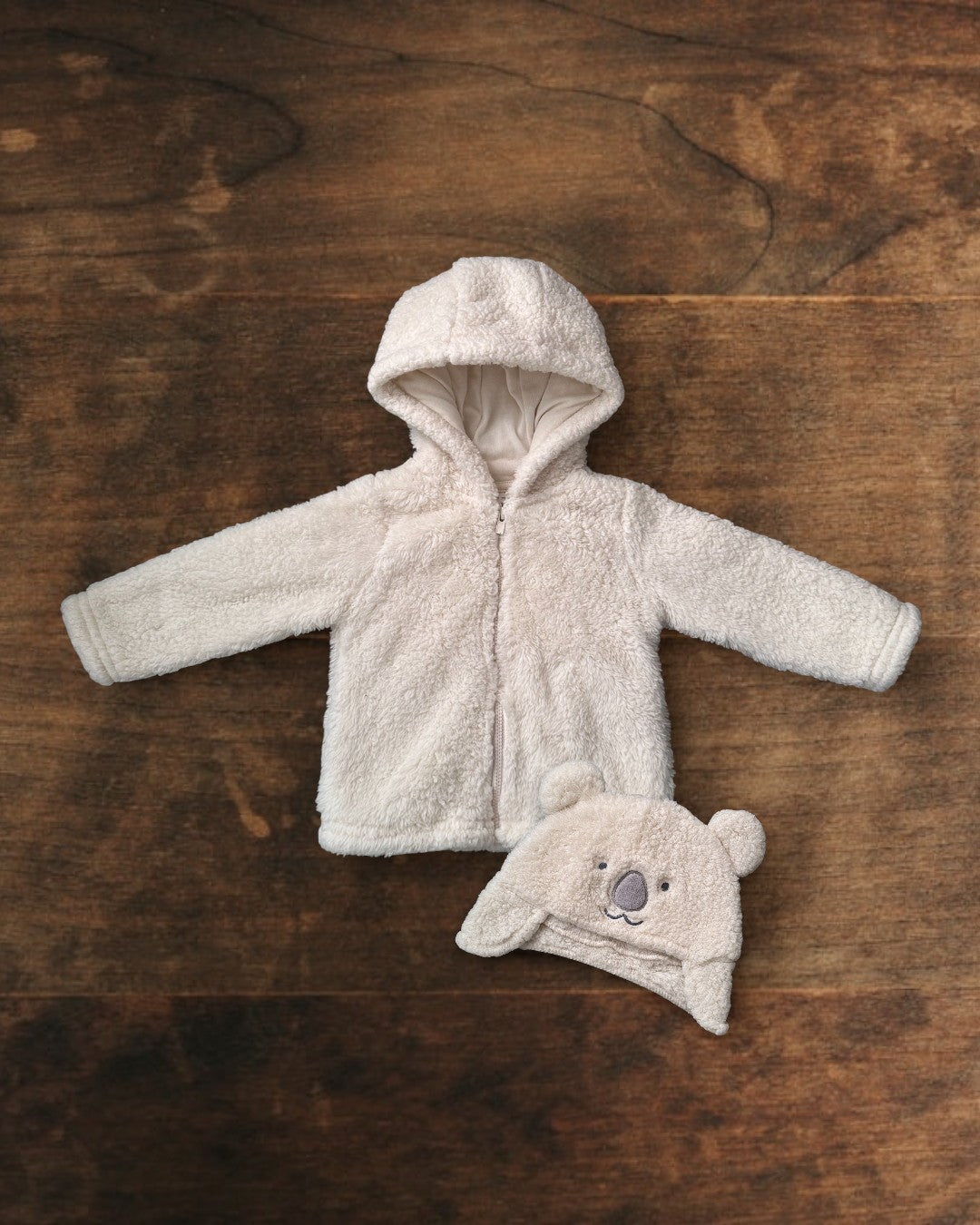 (9M) Carter's Soft Zip Hoodie with Koala Hat