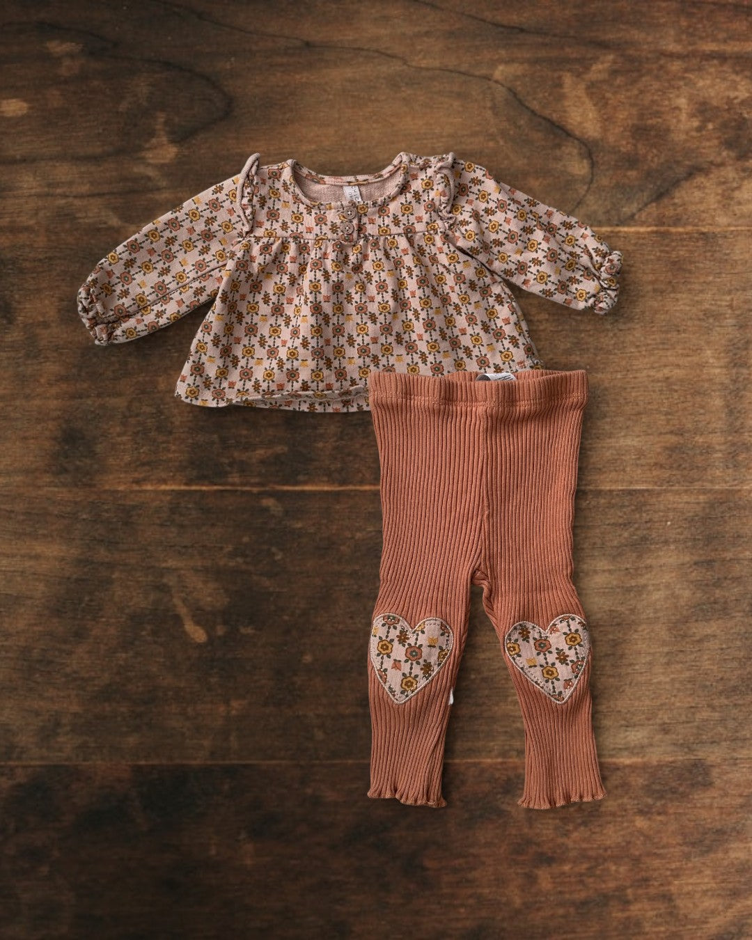 (6M) CPO Cotton Floral Patchwork 2-Piece Set