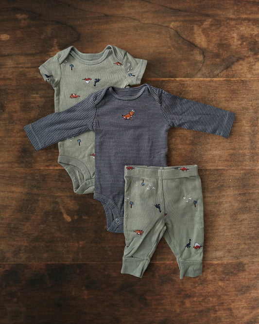 (3M) Carter's Baby Boy Dinosaur Patch 3-Piece Set